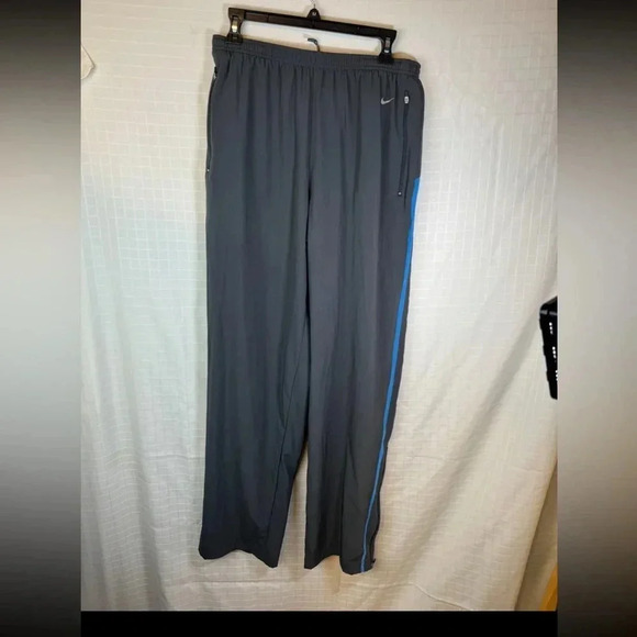 Nike Men’s Large Gray Blue Track Athletic Basketball Training Track Pants NWT
